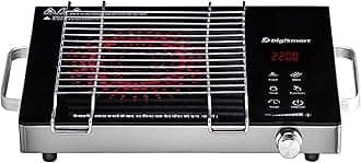 DIGISMART Emerald Induction Cooktop 2200W with Grill Rack, Infrared Glass Top, Digital Touch Control, Auto-Off Safety, 3 Cooking Modes, Works with All Cookware, Black