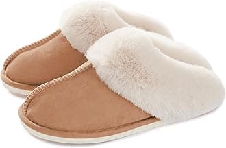 Donpapa Womens Slipper with Memory Foam Fluffy Soft Warm Slip On House Slippers Anti-Skid Cozy Plush for Indoor Outdoor