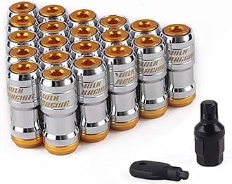 Wheel Lug Nut M12 X1.5 Or M12 X1.25 Authentic Acorn Racing Lug Wheel Nuts Screw 20PCS Car Replacement for Volk Wheel Nut Caps (Color : Gold, Size : M12x1.25)