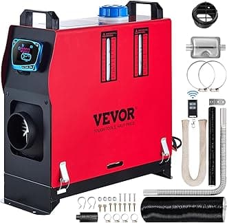 VEVOR Diesel Air Heater, 8 kW DC12-24V, Fast Heating Diesel Parking Heater with Remote Control and Blue LCD Switch, Low Noise, Pre-Heating Function, for RV, Truck, Camper, Van, Boat and Trailer