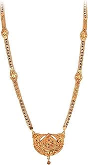 Mangalsutra South Indian Katori & Meena Work Religious Gold Plated Finish Simple Look Jewelry for Women (Geru-1)