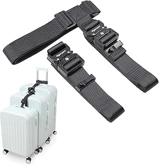 Vigorport Luggage Straps, Straps for Suitcase, Add A Bag Adjustable Attachment Accessories for Connect Your 3 Luggage Together(1.25'' Width M Size)