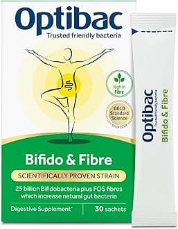 Bifido & Fibre - Vegan Probiotic & FOS Fibre Supplement to Maintain Regularity - 25 Billion Bacterial Cultures - Most Trusted & Recommended Brand - 30 Sachets