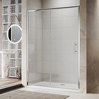 ELEGANT 1200mm Sliding Shower Screen Panel 8mm Premium Safety Easy Clean Glass for Bath Shower Enclosure Cubicle Door
