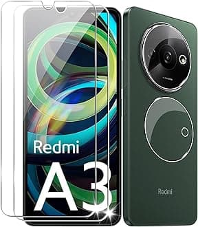 for Xiaomi Redmi A3 Screen Protector with Camera Lens Protector, 9H Hardness Anti-Scratch Tempered Glass flim, Case Friendly, Anti-Fingerprint,Anti-Scratch (2+2 PACK)