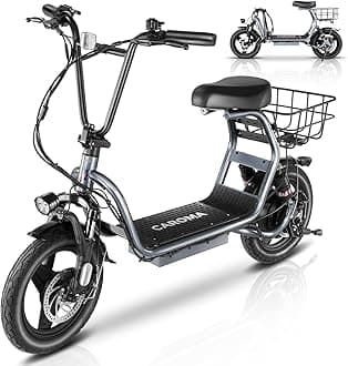 Electric Scooter for Adults with Seat, 800/1200W Motor, Max 30Miles Ranges&20Mph, 14" Fat Tire Foldable E-Scooter with Carry Basket, Dual Braking Dual Suspension, 300lbs Max Load