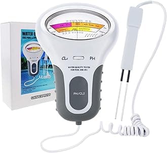 2-in-1 Chlorine & PH Meter Swimming Pool Tester, CL2 Level Meter Test Spa Water Quality Analysis Monitoring Monitor Analyzer, Handheld Portable