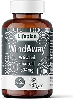 Lifeplan WindAway Rapid Release Activated Charcoal 334mg Supplement — (90 Capsules) — to Help Reduce Excess Flatulence