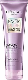 L’Oréal Paris Sulfate Free Glossing Shampoo, Intensifies Hair Shine & Smoothness, pH Balanced & Argan Oil Infused Vegan Hair Care, EverPure, 8.5 Fl Oz