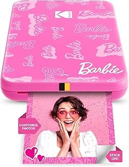 KODAK x Barbie Instant Smartphone Portable Photo Printer, Full Color, Wireless, Zink 2x3” (5.1x7.5 cm) Sticky-Back Photos, Print from iOS & Android Devices with Fun Editing App, Signature Style