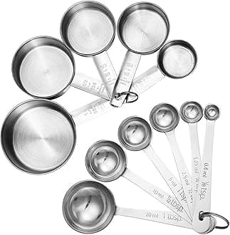 Accmor 11 Piece Stainless Steel Measuring Spoons Cups Set, Premium Stackable Tablespoons Measuring Set for Gift Dry Liquid Ingredients Cooking Baking