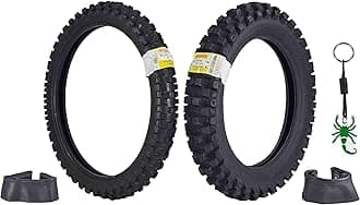 Pirelli Scorpion MX32 Extra X Dirt Bike Front and Rear Motocross Tires Set w Neck Gaiter (80/100-21 F 120/100-18 R with Tubes)