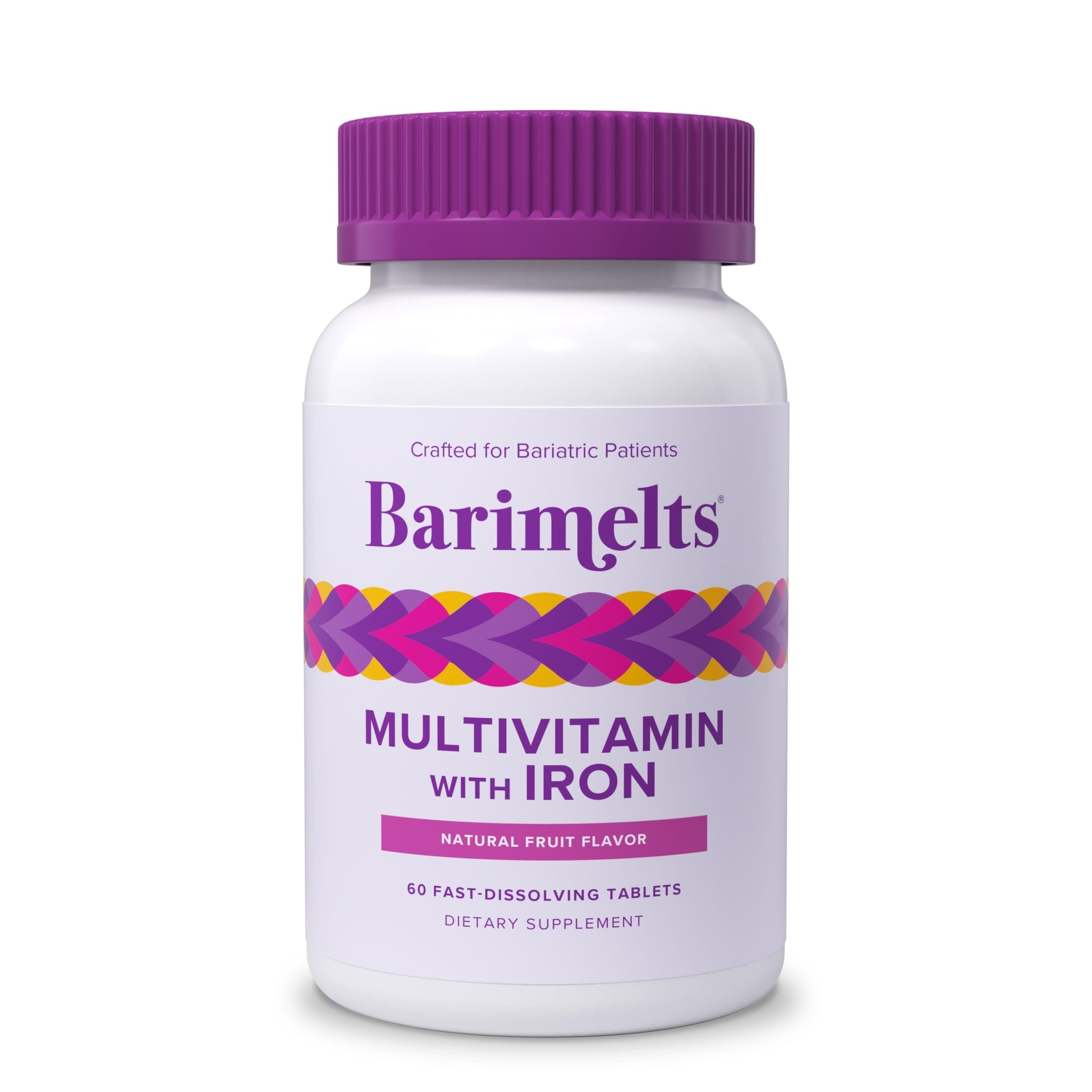 Bariatric Multivitamin with Iron, 60 Fast-Dissolving Tablets (1-Month Supply), Sugar-Free Bariatric Vitamins for Women, Natural Fruit Flavor​
