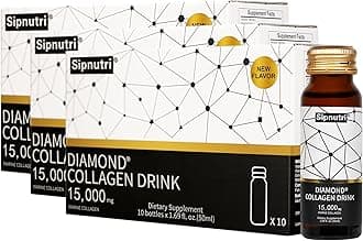 Diamond Liquid Collagen Drink for Women & Men, 15000 mg Hydrolyzed Marine Collagen Peptides with Vitamin C, Pomegranate, Hair Skin Nails Joints Bones Support, 50 ml x 30 Bottles