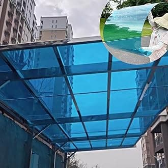 2mm Thick roof Skylight Panels, Polycarbonate Roofing Sheets, Transparent Acrylic Plastic Panels, PC Plastic Panels, Polycarbonate Sheets, Strong and not Easily Deformed.(Blue,5.1 x 3.3ft)