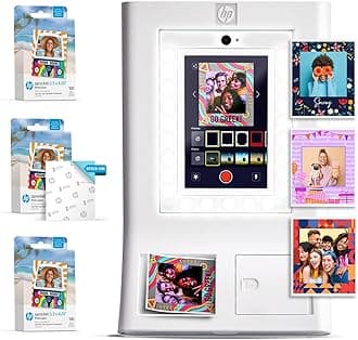 - Sprocket Photo Booth Machine Instant Color Photo Printer (White) Paper Bundle + Zink 3.5 x 4.25” Zink Sticky-Backed Photo Paper (310 Sheets)