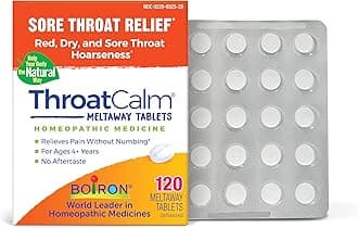 ThroatCalm Tablets for Relief of Sore Throat, Hoarseness, or Scratchy, Red, Dry Throat - 120 Count