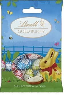 Lindt Mini Eggs Milk and White Chocolate 80g – Assorted Swiss Chocolate Mini Eggs – Easter Treat for Adults and Kids – Easter, gift