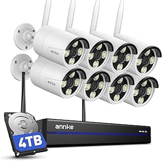 ANNKE Wireless Camera System, 16CH 4K Security NVR, 8Pcs 3MP Outdoor Cameras(Wired Power), 2-Way Audio, Dual-Band WiFi, Human Detection, IP66 Waterproof, 4TB HDD, 24/7 Protection, Metal Housing