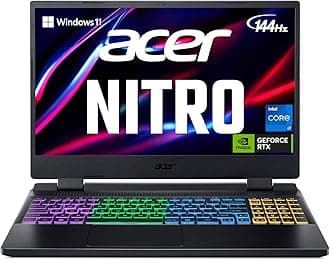 acer Nitro 5 Gaming Laptop | Intel 12th Gen i7-12650H | NVIDIA GeForce RTX 4060 Laptop GPU | 15.6” FHD 144Hz IPS Display | 16GB DDR5 | 1TB Gen 4 SSD | Killer Wi-Fi 6 | RGB Backlit KB | AN515-58-781P