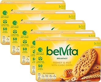 Belvita Honey & Nut with Choc Chips Breakfast Biscuits - Pack of 3x, 5x, 10x (10)
