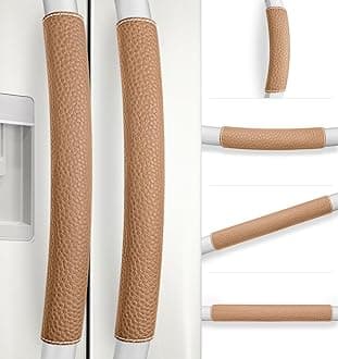 Refrigerator Door Handle Covers, Set of 6, Adjustable Appliance Handle Covers, Keep Your Kitchen Clean, Microwave Oven Stove Dishwasher Handle Protector, Non Slip Fridge Handle Cover (Coffee)