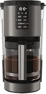 Ninja | Coffee Maker | 14-Cup Glass Carafe | Programmable | Includes Adjustable Warming Plate, Freshness Timer & Removable Water Reservoir | Black Stainless Steel | DCM201BK