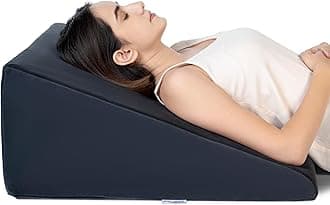 FOVERA Multi-Purpose Memory Foam Bed Wedge Pillow - Medical Grade Foam - for Acid Reflux, Snoring, Post Surgery, Pregnancy and Relaxing in Bed (Dark Grey, Large - 26 x 24 x 11 Inch)