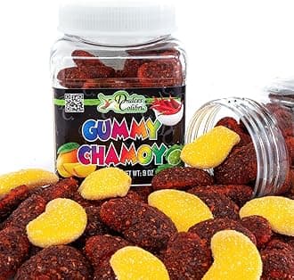 Dry Chamoy Coated Mango Gummies | 9oz Jar | PREMIUM | Mess Free | Authentic Bold Mexican Flavors | Artisan Made, Fresh & Delicious|