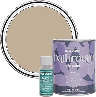 Rust-Oleum Brown Water-Resistant Bathroom Tile Paint in Matt Finish - Salted Caramel 750ml