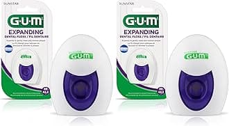 Deep Clean Expanding Dental Floss - Waxed Woven Floss - Effective Plaque Removal for Tight Teeth - Unflavored (Pack of 2)