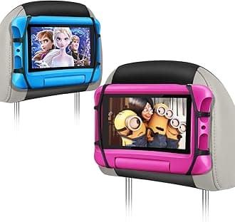 WONNIE Car Tablet Holder, Upgraded iPad Holders for Car Mount Headrest, iPad Mount Back Seat for Kids with Anti-Slip Strap, Silicone Holding Net/Fits All 7-12.9'' Tablets, 2 Pack