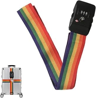 TSA Luggage Straps with Combination Lock Adjustable Non-Slip Cross Strap for 20-34" suitcases Travel Suitcase Belt