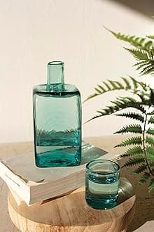 CRL5134 Bedside Water Carafe and Drinking Glass, One Size, Green