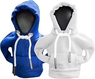 2Pcs Car Shift Knob Hoodie,Gear Shift Hoodie,Funny Sweater Hoodie for Gearshift,Automotive Interior Accessories（Blue and White）