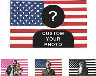 OHORTEB Custom Photo Flag Design Your Own Picture Text Logo Personalized Flag Customizable Image Gifts for Indoor Outdoor Decoration (Red (American), 3X5 FT)