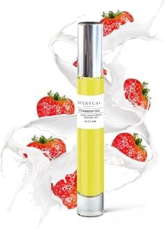 Scentual Fragrances, Luxury Perfume Oil, Ultra-Concentrated Women Roll-On Fragrance Oil, Long Lasting Rollerball Travel Mini Perfume, Vegan, Alcohol & Cruelty Free 10ml (Strawberry Silk)