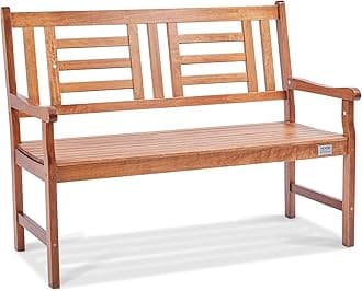 VEVOR Wood Outdoor Bench, 2-Person Garden Bench with Backrest and Armrests, 800 lbs Load Capacity,All-Weather Never Rot Patio Bench for Garden, Park, Yard, Front Porch