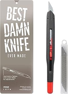 Best Damn Knife - Heavy Duty Precise Utility Blade, Sturdy Safety Lock, and 10 Replacement Blades