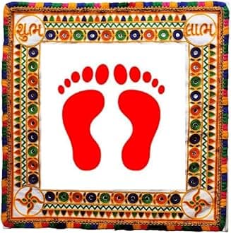 Niva Enterprise Wedding Handwork Cotton Kutchi Work Embroidered Kanku Pagla Rumal (Bride's and Baby Welcome) Multicolour