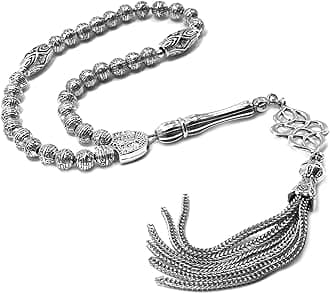 -Antique Silver Plated Collection- Worry Beads-Prayer Beads-Tesbih-Tasbih-Tasbeeh-Misbaha-Masbaha-Subha-Sebha-Sibha-Rosary (6mm-33 Beads)