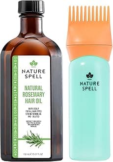 Nature Spell Rosemary Oil for Hair with Hair Oil Applicator, Bottle Comb, 150ml Rosemary Oil for Hair Growth, Treat Dry, Damaged Hair to Fight Hair Loss with