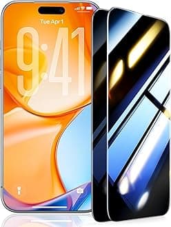 UltraGlass 9H+ Glass for iPhone 16 Pro Privacy Screen Protector [NO.1 Military Grade Shatterproof] Privacy Screen iPhone 16 Pro Tempered Glass [100% Anti Spy & Longest Durable] 2 Pack