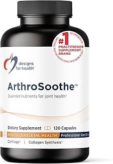 Designs for Health ArthroSoothe - Hyaluronic Acid, Glucosamine, MSM, Green Lipped Mussel, Turmeric + More to Help Support Healthy Joint Function - Non-GMO Supplement for Adults (120 Capsules)