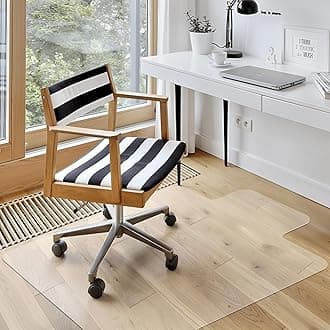 Azadx Clear Office Chair Mat 36'' X 48'', Durable Desk Chair Mat for Hardwood Floor, Heavy Duty Plastic Office Floor Mat Under Rolling Chairs for Easy Glide and Protection (36" X 48" with Lip) 2 Pcs
