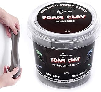 CALPALMY Moldable Foam Clay (Gray) - 300g High Density Air Dry Clay Perfect for Intricate Designs, Sculpting, Cosplay, Crafting, Prop Making - Cutting with Knife or Rotary Tool, Sanding or Shaping