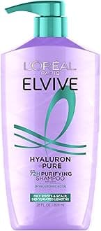 Elvive Hyaluron + Pure 72H Purifying Shampoo for Oily Hair, Clarifying Shampoo with Salicylic Acid and Hyaluronic Acid, 28 Fl Oz