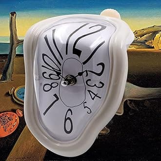 Melting Clock, Salvador Dali Watch Melted Clock for Decorative Home Office Shelf Desk Table Funny Creative Gift, Rome White