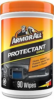 Car Interior Protectant Wipes, 90 Count Canister, UV Protectant for Vinyl, Rubber, Plastic, Trim and Dashboards