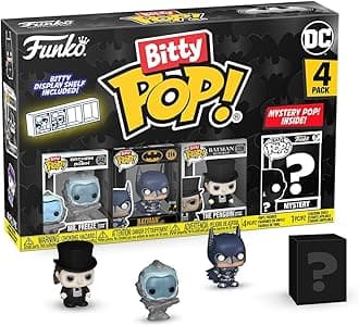 Bitty POP! Batman 85th - Freeze, 4-Pack and A Surprise Mystery Mini Figure - 0.9 Inch (2.2 Cm) - DC Comics Collectable - Stackable Display Shelf Included - Gift Idea - Party Bags Stocking